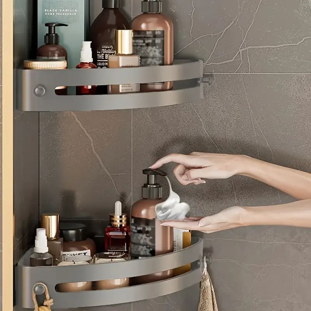 2-Tier Space-Saving Corner Shower Caddy Organizer